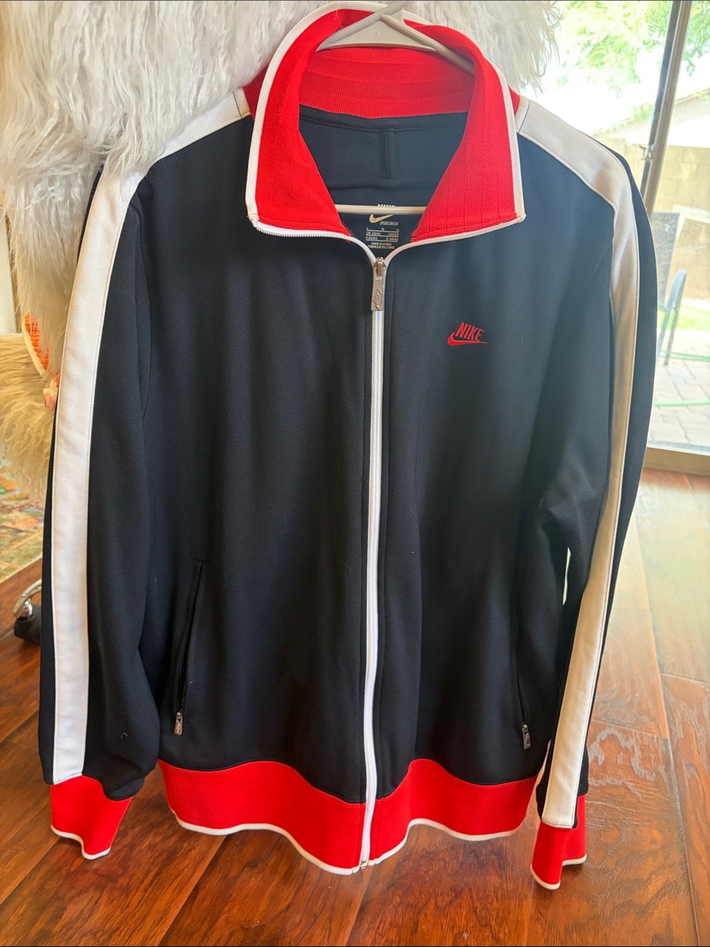 Vintage Nike N98 Track Jacket Black/Red/White Stripes. Men’s Size L
